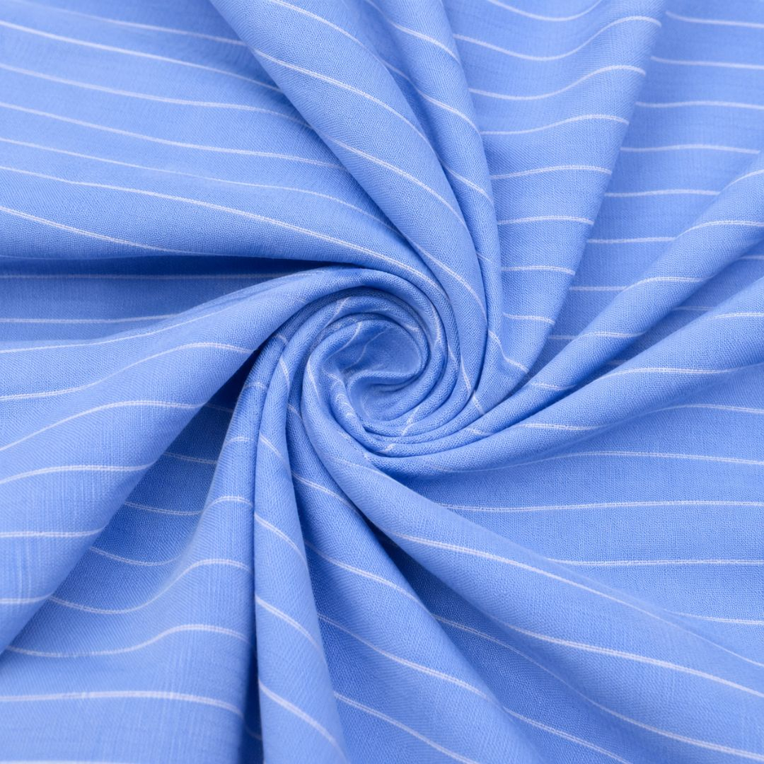 Sky Blue Pinstripe Linen Premium Fabric
